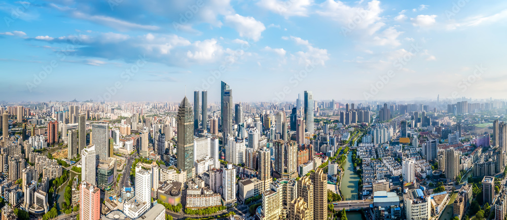 空中摄影中国无锡城市建筑景观