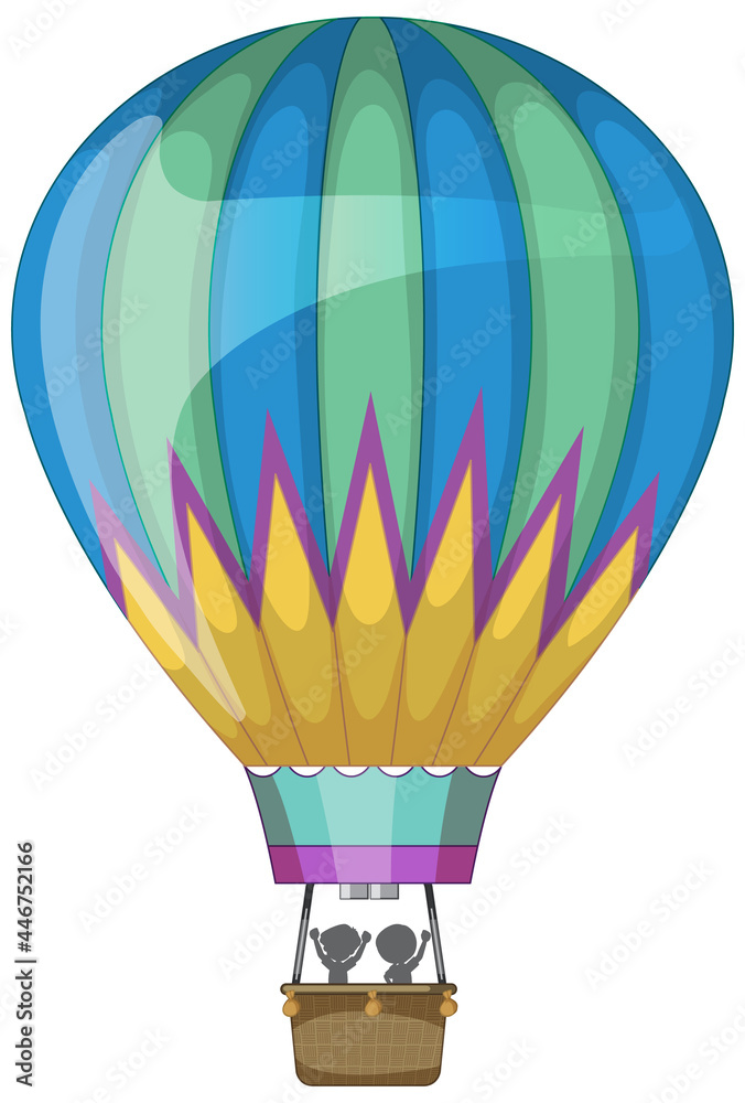 卡通风格的热气球被隔离
