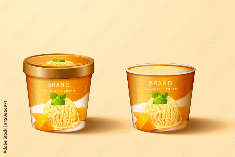 3d芒果冰淇淋包装设计