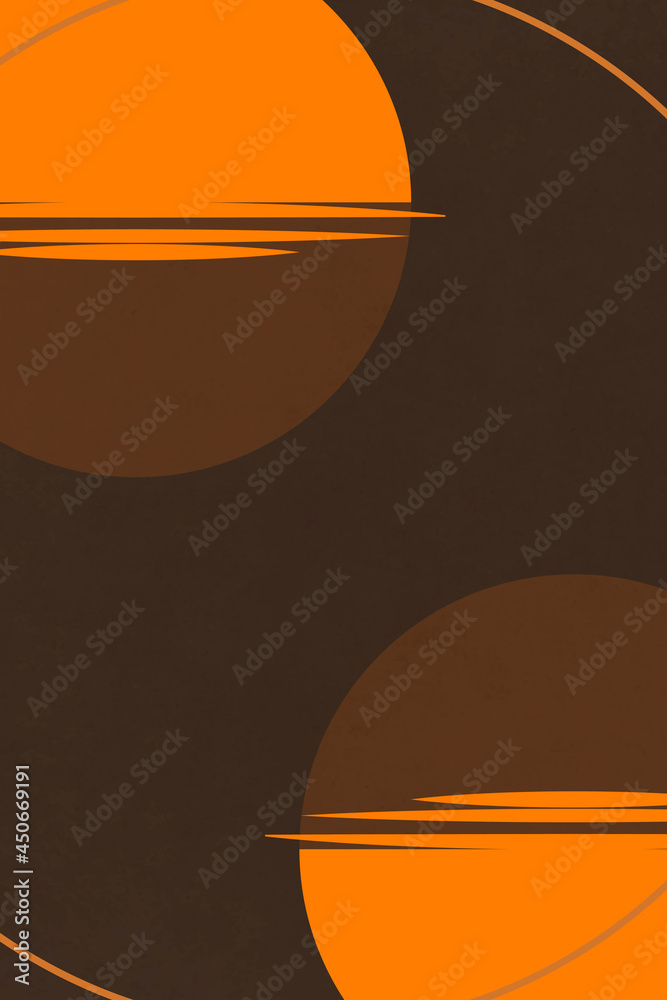 Circles background vector minimal retro poster style