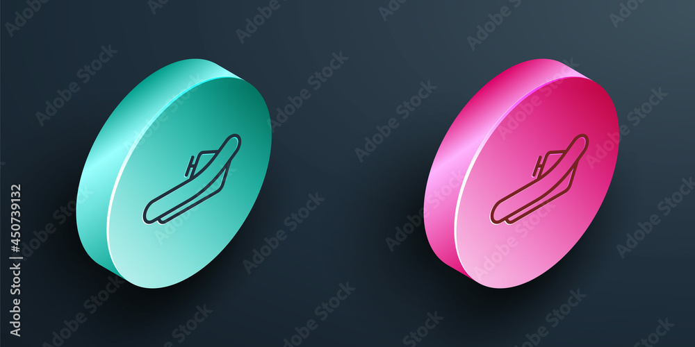 Isometric line Rafting boat icon isolated on black background. Inflatable boat with paddles. Water s