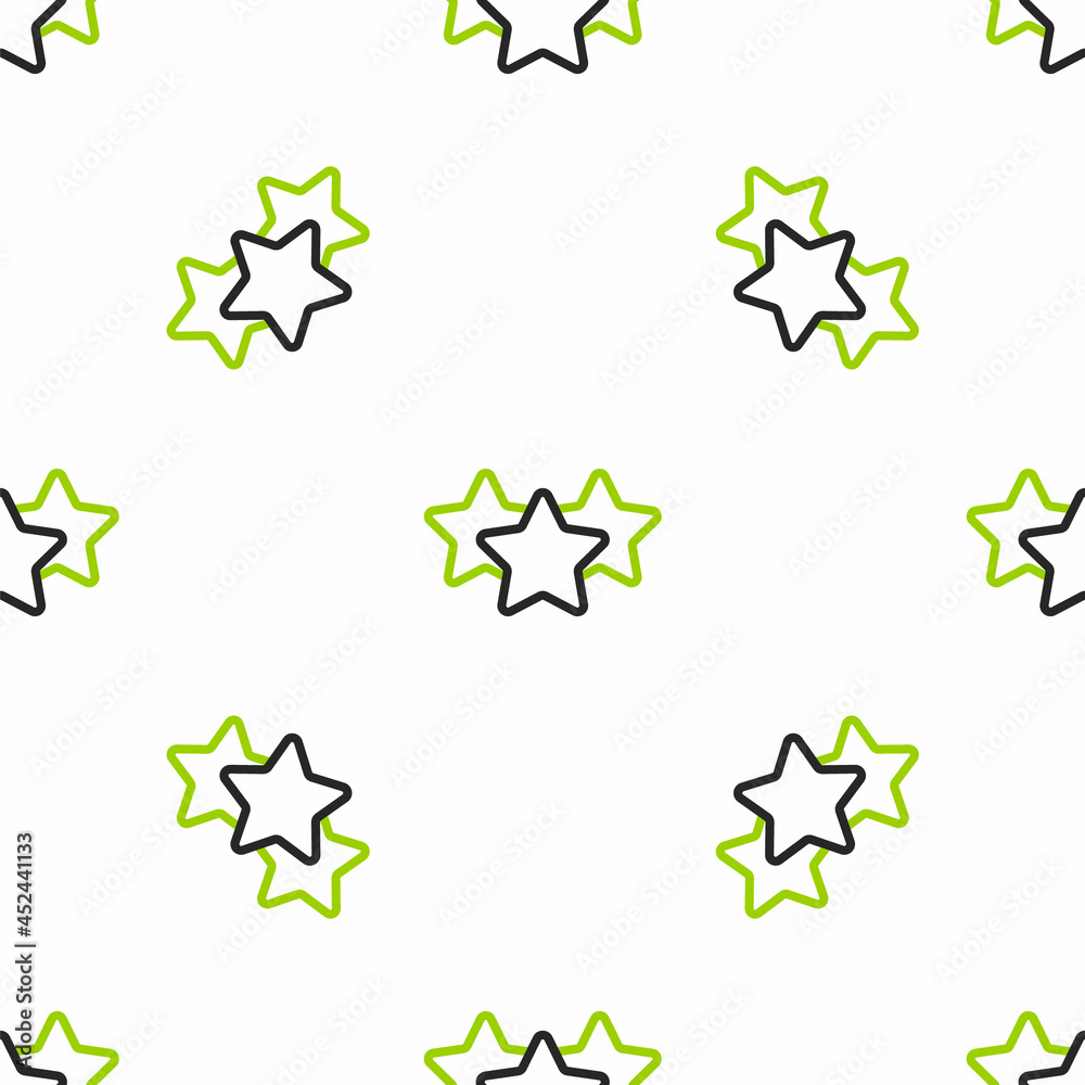 Line Five stars customer product rating review icon isolated seamless pattern on white background. F