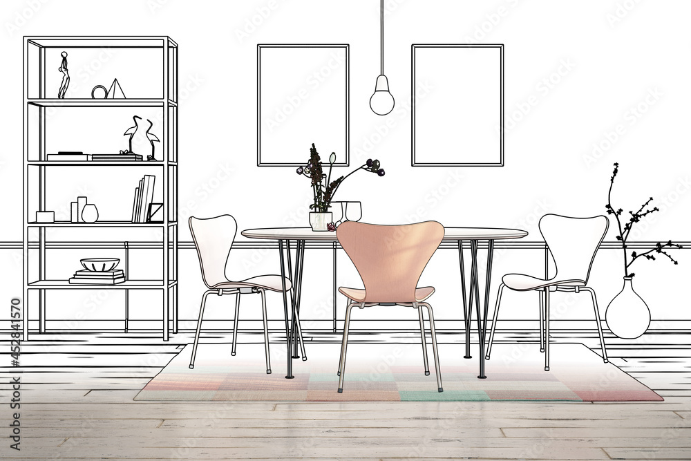 Cute Dinning Room Furniture Design (conception) - 3D Visualization