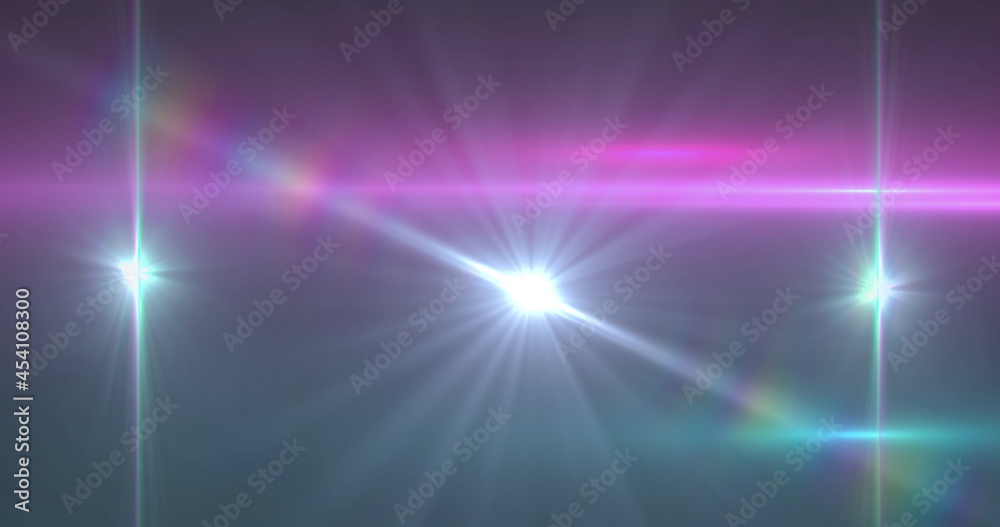 紫色背景下的三个光点