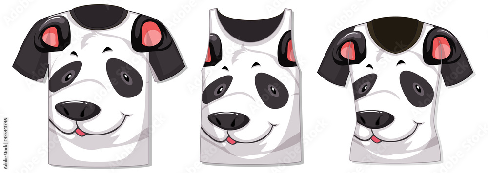 不同类型的熊猫图案上衣