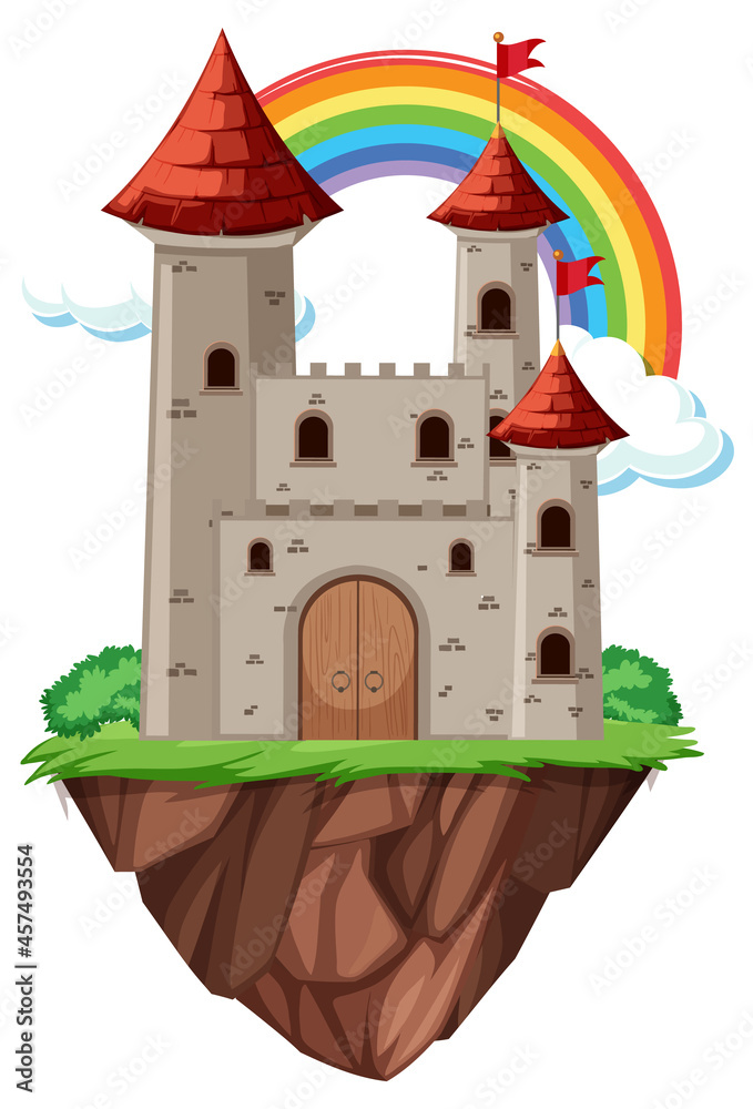 白底彩虹童话城堡