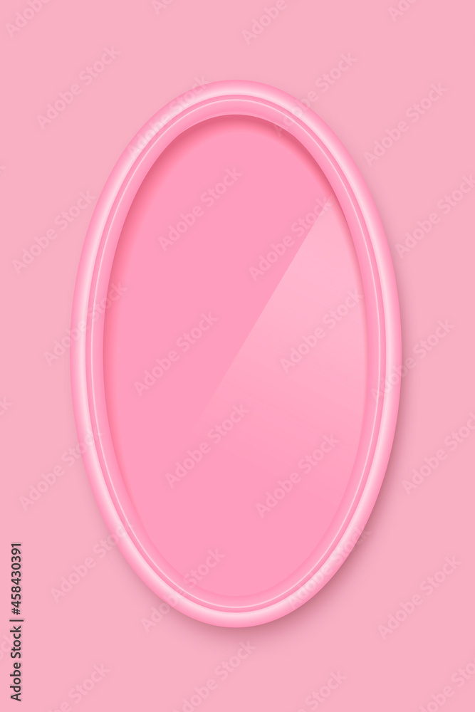 粉红色背景矢量上的椭圆形粉红色边框