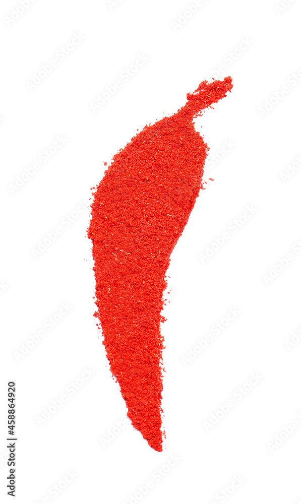 白底粉制成的红辣椒形状
