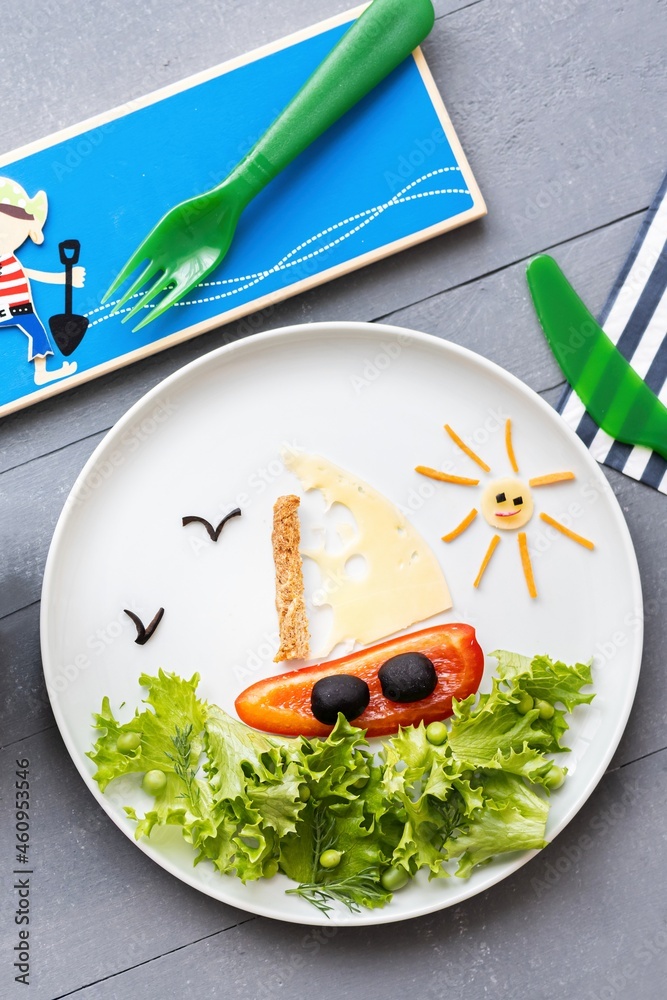 美食艺术帆船，有趣的儿童美食