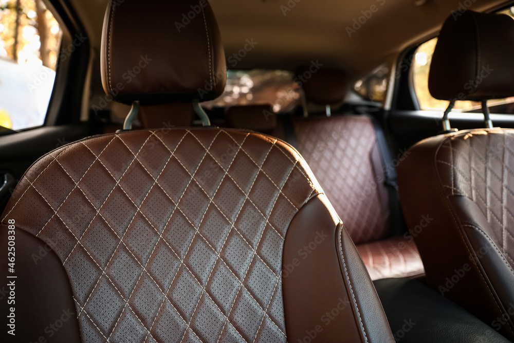 Front leather seat in modern car