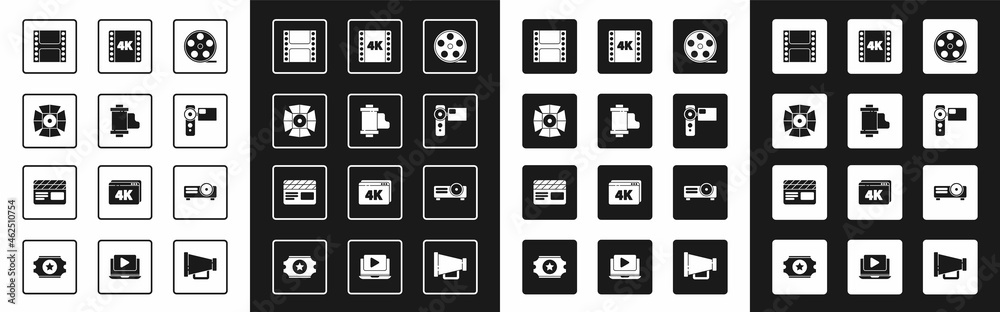 设置胶卷，相机老式胶卷暗盒，电影聚光灯，播放视频，电影相机，4k mo