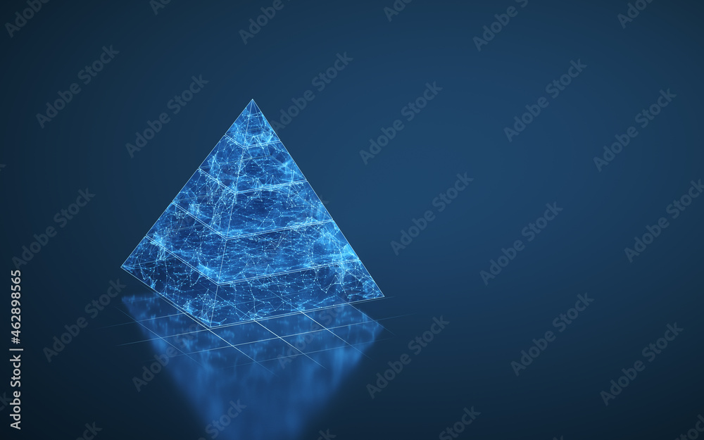 Pyramid graphics and data analysis, 3d rendering.