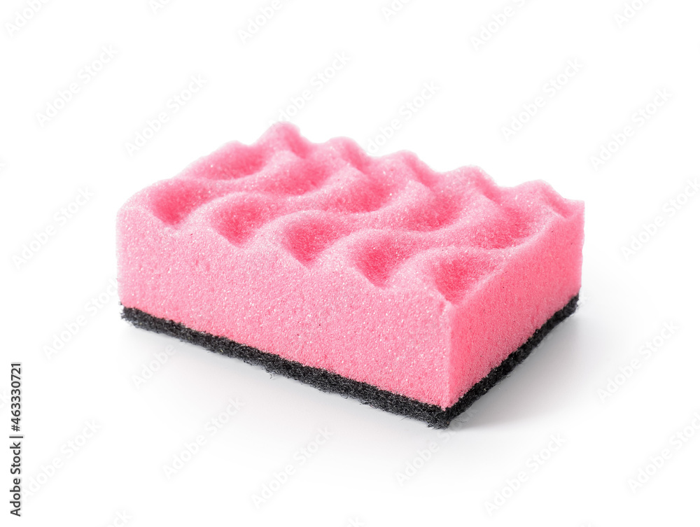 白底粉红色清洁海绵