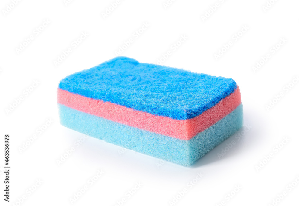 Cleaning sponge on white background