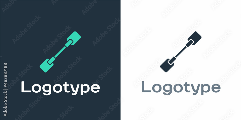 Logotype Paddle icon isolated on white background. Paddle boat oars. Logo design template element. V