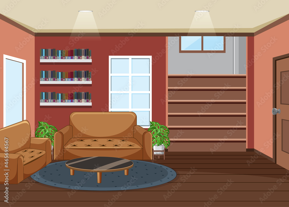 带家具的客厅室内设计