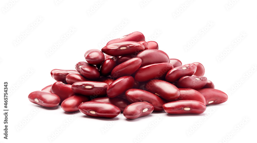 Heap of red kidney beans isolated on white background
