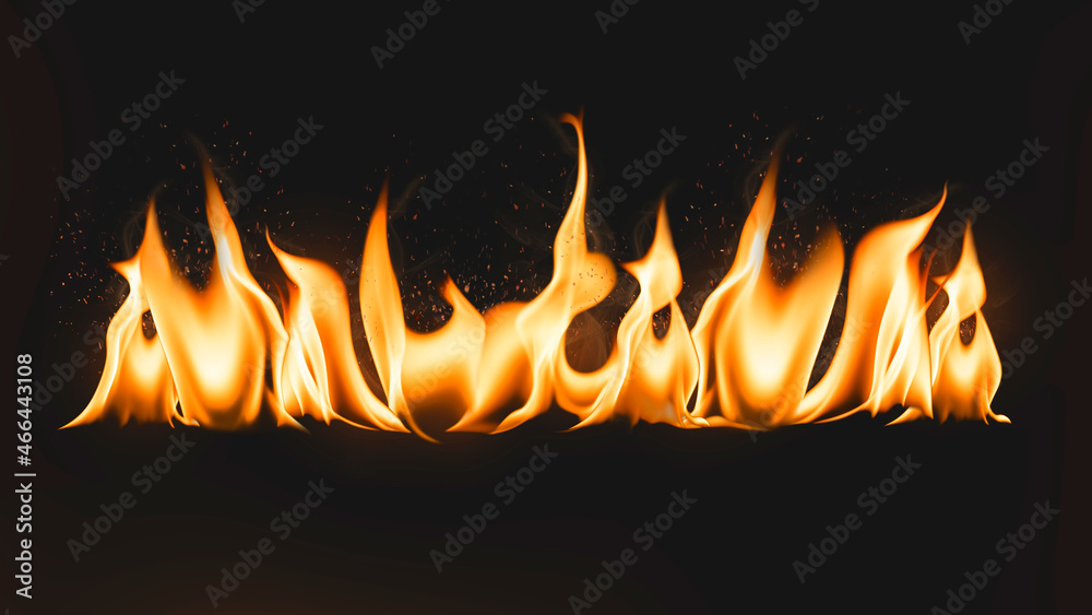 Burning flame desktop wallpaper, realistic fire image