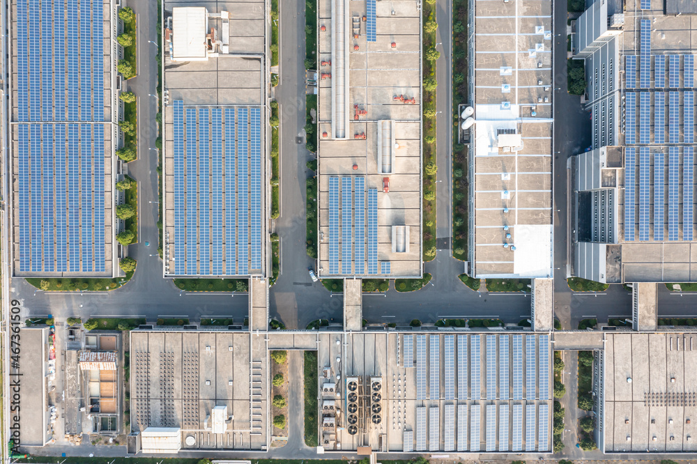 solar power station on factory roof top