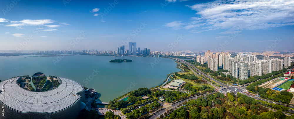 中国苏州市鸟瞰图