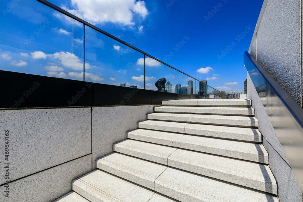Walkway stairs in a city park