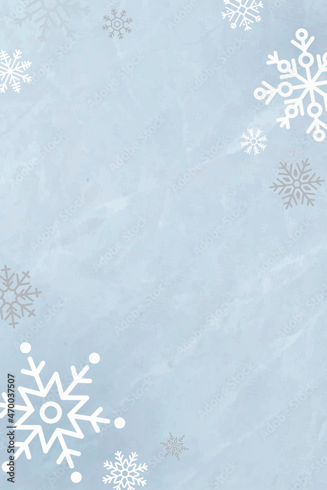 蓝色雪花圣诞相框矢量