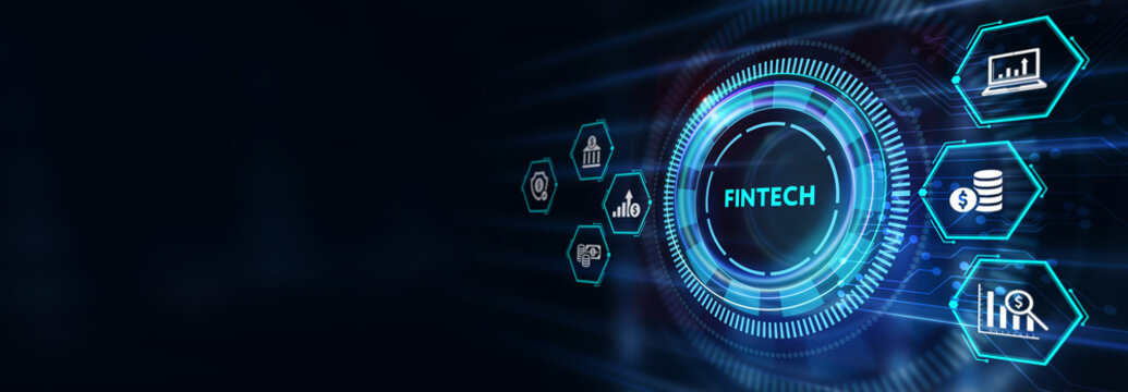 Fintech -financial technology concept.3d illustration