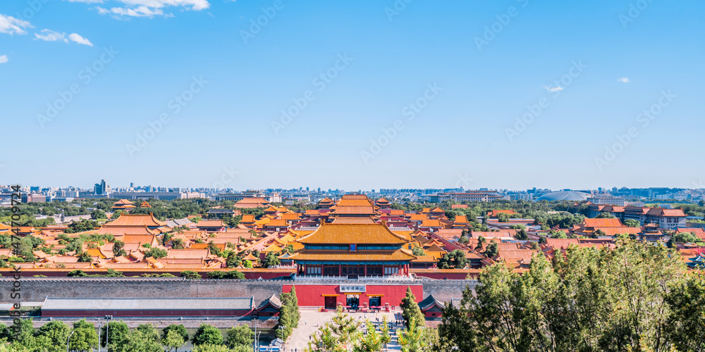 中国北京故宫博物院高景晴天风光