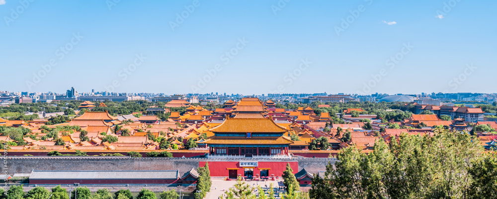 中国北京故宫博物院高景晴天风光