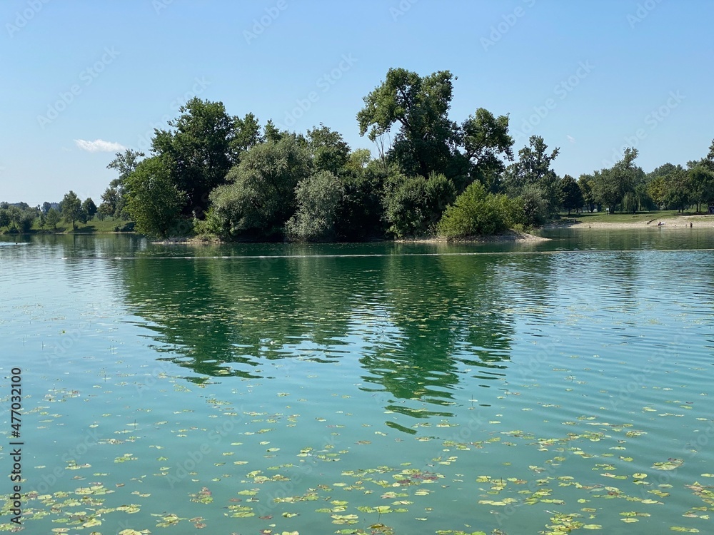 Jarun-夏天的小湖或Jaruns小湖和爱情岛，萨格勒布-克罗地亚（Jar）