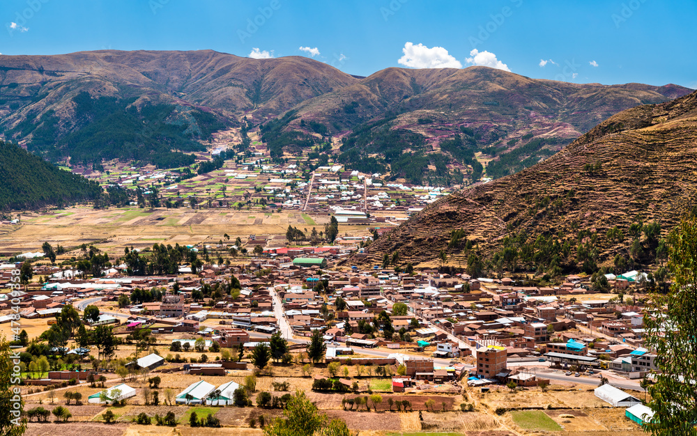 秘鲁库斯科附近Ccorao村鸟瞰图