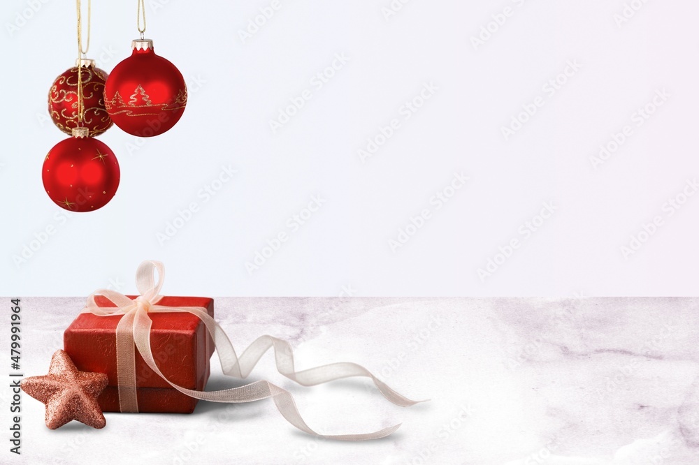 美丽的礼盒优雅的背景概念节日圣诞节快乐的新年购物