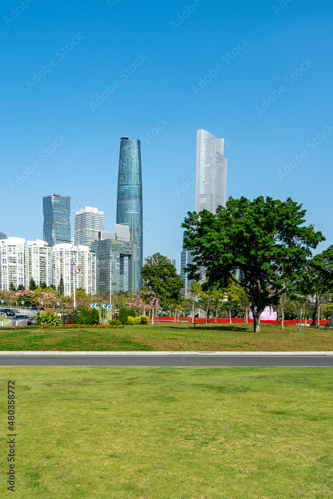 中国广州的现代城市景观