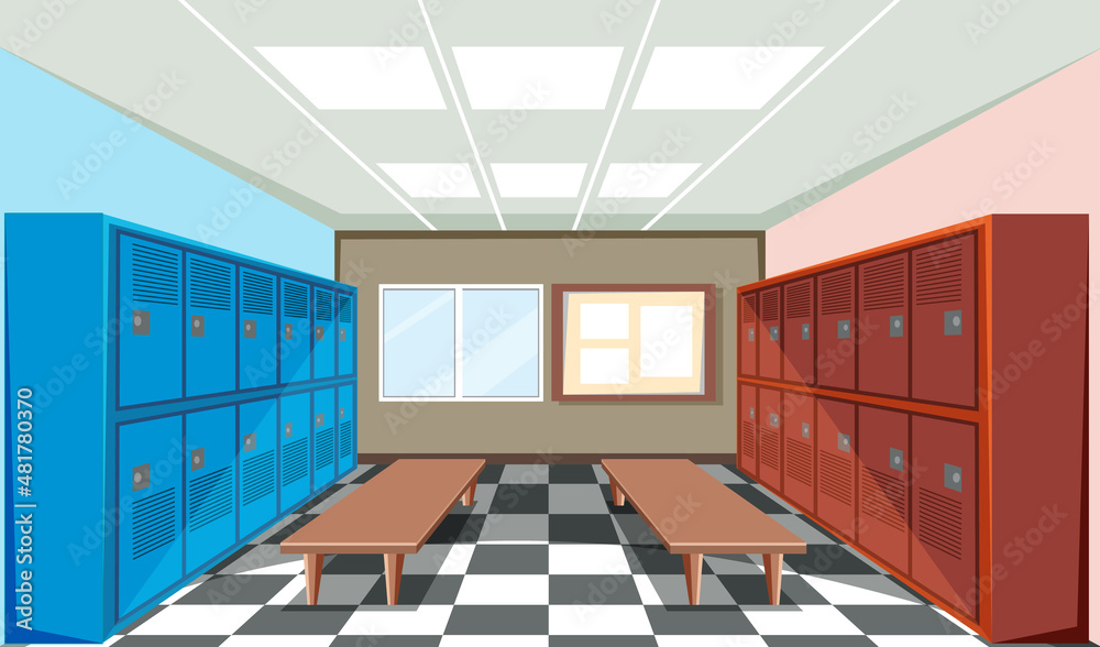 School locker room scene