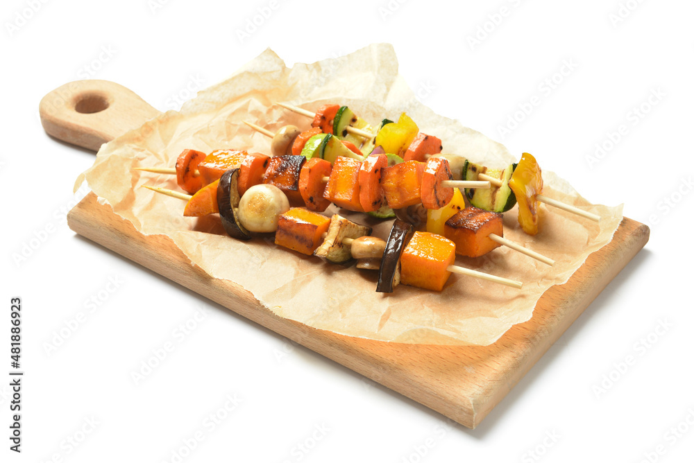 白底美味蔬菜串木板