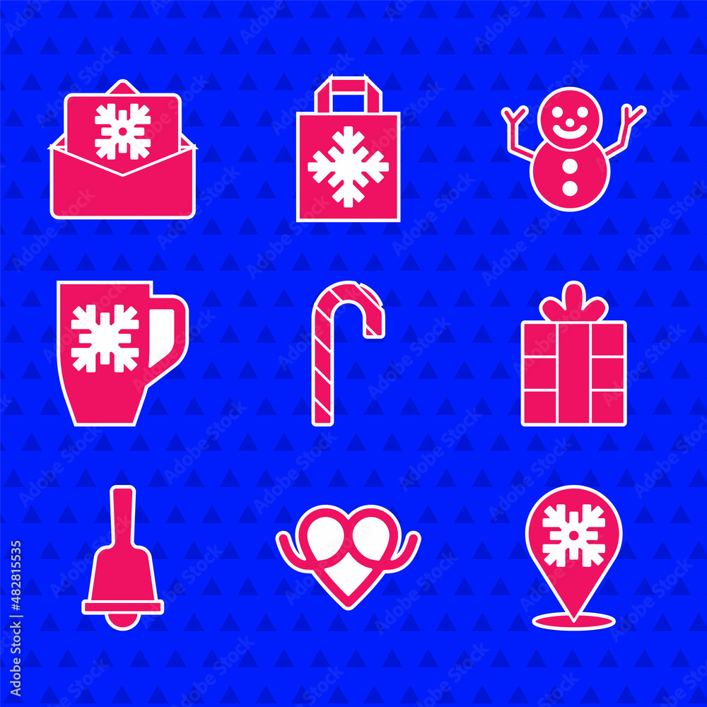 套装圣诞糖果棒，椒盐脆饼，雪花，礼盒，快乐铃声，雪花咖啡杯