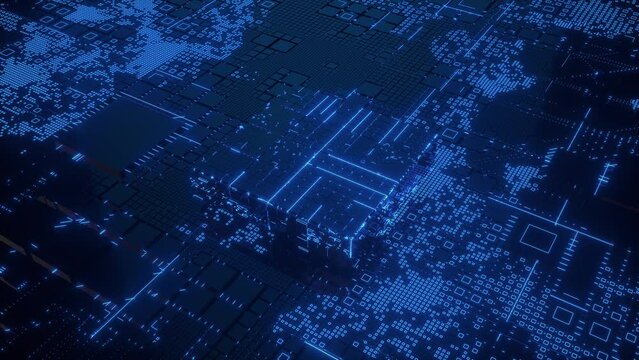 Blue circuit board background