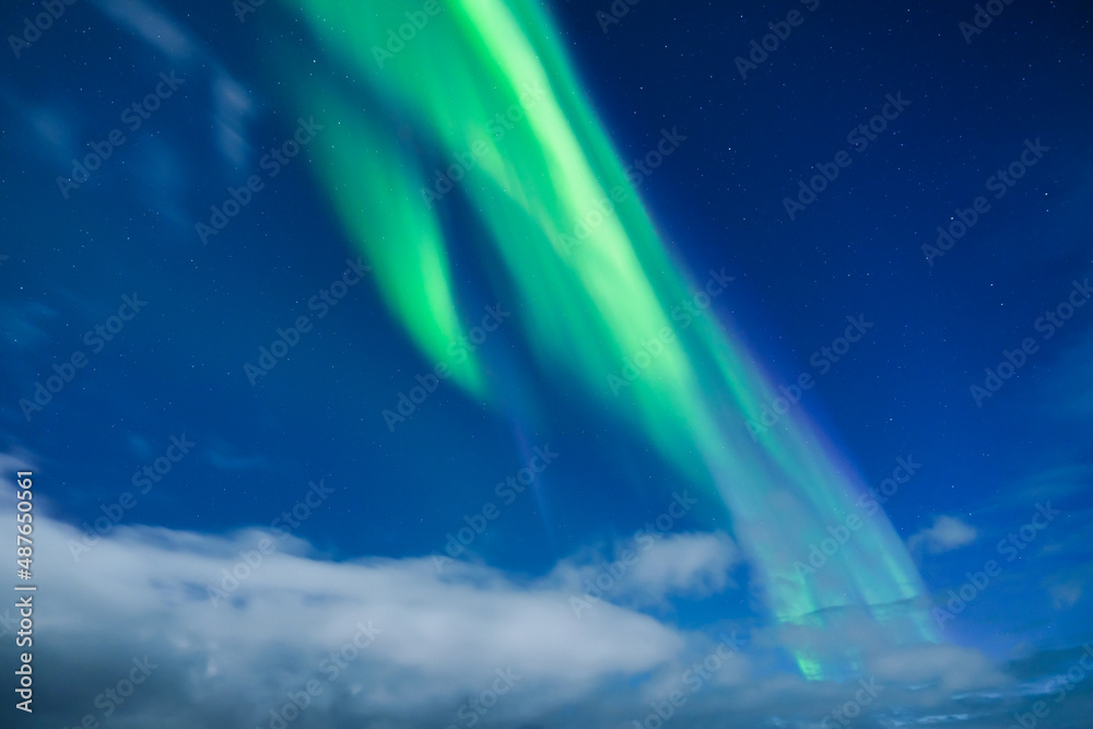 Sky background with northern lights. Aurora borealis. Northern lights as a background. Night winter 