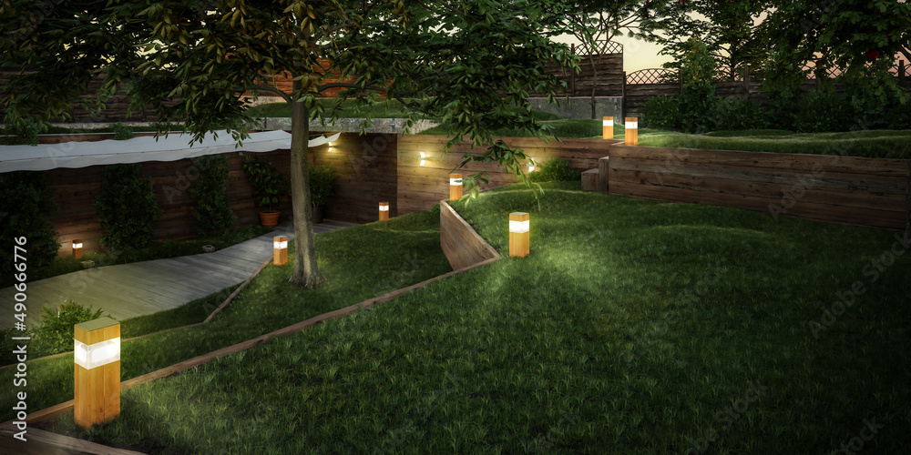 Empty Garden Restaurant Project - panoramic 3d visualization