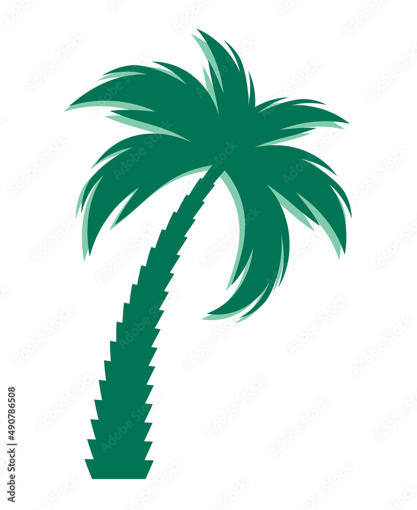 棕榈树轮廓图标。插图