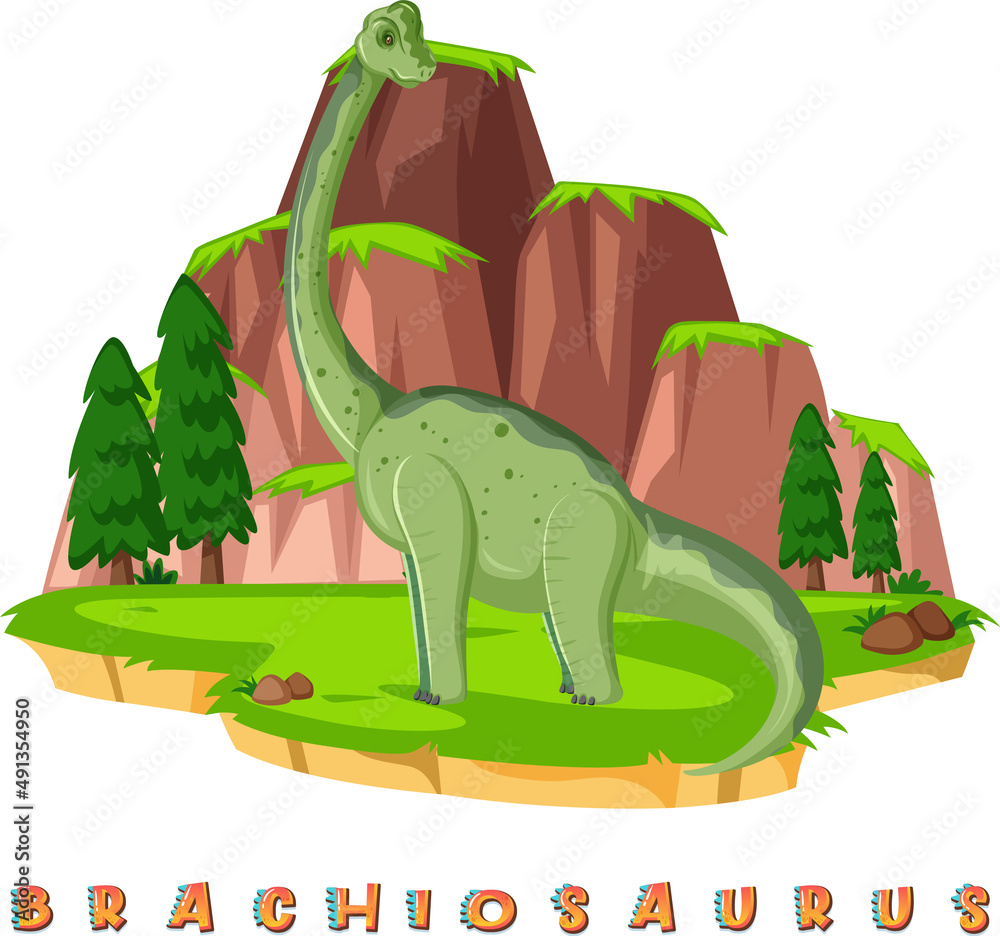 Dinosaur wordcard for brachiosaurus