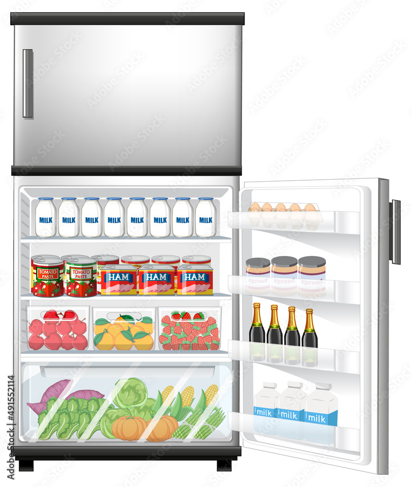 冰箱里有很多食物