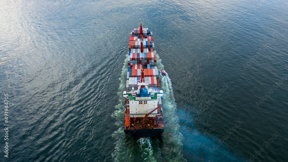 集装箱船运输集装箱进出口，全球商业物流和运输（续）