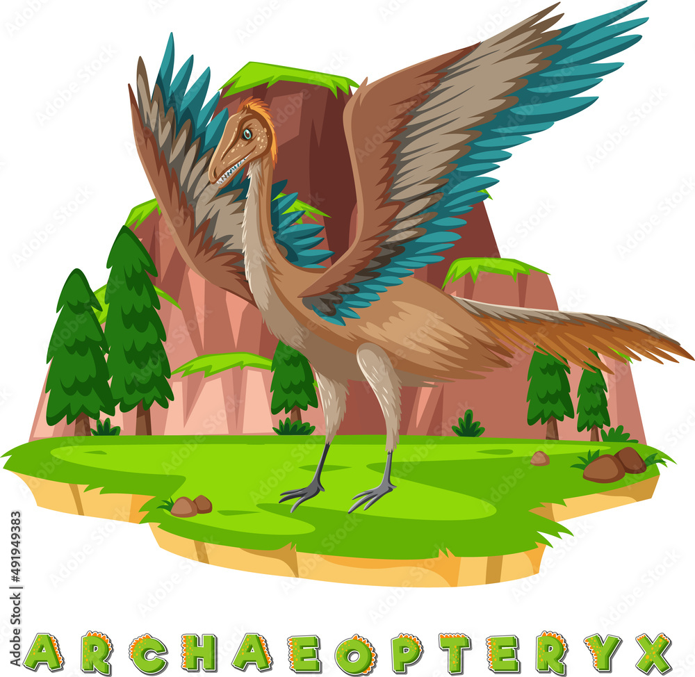 始祖鸟的恐龙单词卡