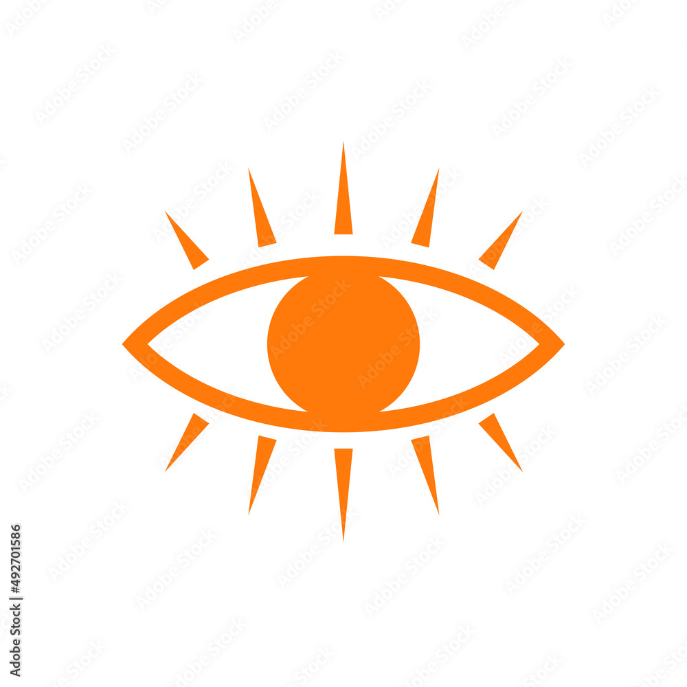 睫毛呈扁平轮廓的眼睛图标，神秘风格的眼睛标志，用于占星术