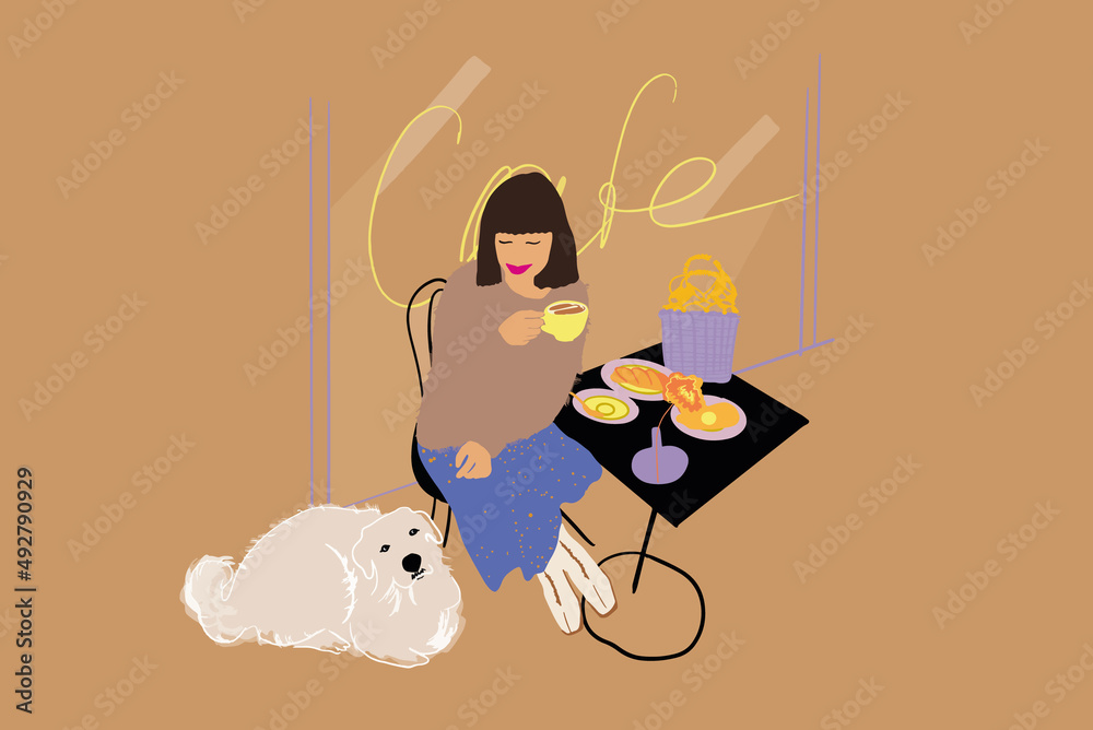 在咖啡馆露台吃早餐时，一名年轻女子和她的狗坐在一起喝咖啡
1881394568,红底冬奥会金牌。