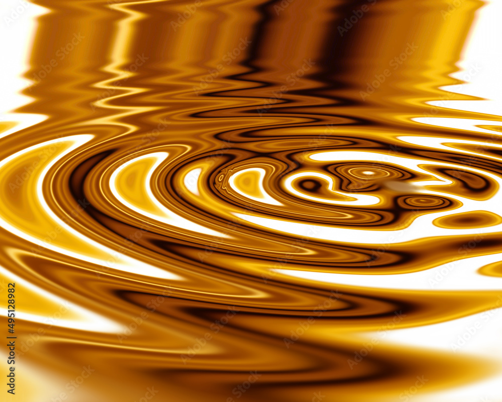 液态黄金。流畅的动画波浪。