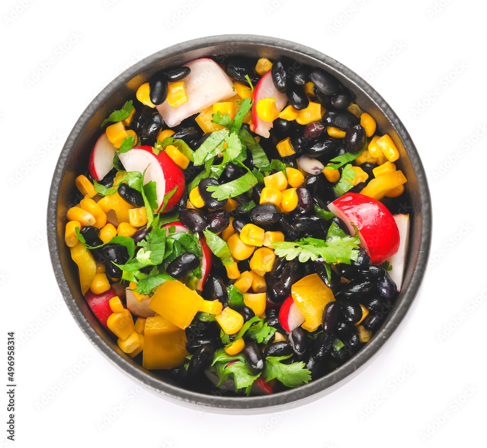 白底萝卜黑豆墨西哥蔬菜沙拉