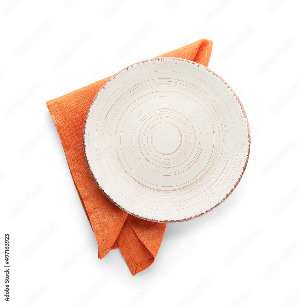 白底餐巾餐盘