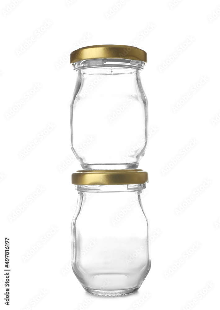 白底金黄色玻璃罐